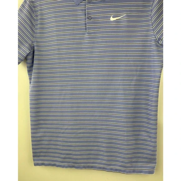 2 Nike Dri-Fit Men's Golf Polo Shirts Size Large Victory Stripe Green Blue Top - Picture 12 of 16